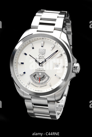 TAG Heuer Carrera mans montre avec bracelet en métal Banque D'Images