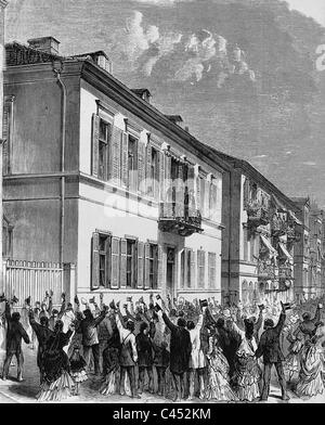 Otto von Bismarck sur le balcon de sa maison à Saint Raphael Banque D'Images