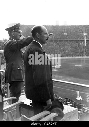 Adolf Hitler avec le Tsar Boris III de Bulgarie aux jeux Olympiques, 1936 Banque D'Images