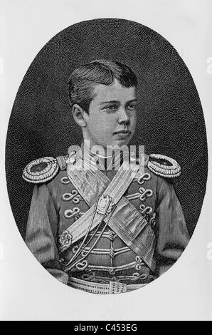 Portrait de jeune tsar Nicolas II Banque D'Images