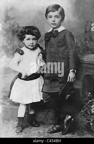 Albert Einstein et sa sœur Maria Banque D'Images