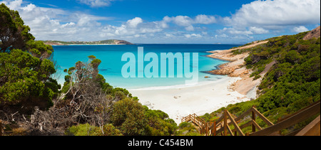 Boardwalk menant à Blue Haven Beach. Esperance, Australie occidentale, Australie Banque D'Images