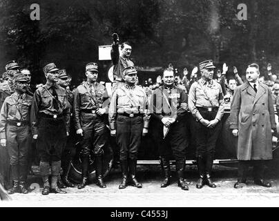 Roehm, Hitler, Goering et Lutze à Bad Harzburg, 1931 Banque D'Images