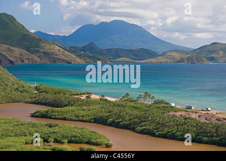 Caraïbes, îles sous le Vent, îles Vierges britanniques - Virgin Gorda, vue de la partie nord de son chemin jusqu'Pic Gorda Banque D'Images