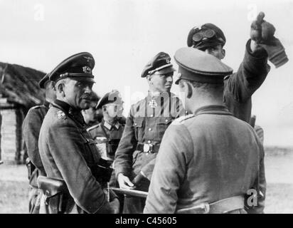 Heinz Guderian et Fritz Klingenberg sur le front de l'Est, 1941 Banque D'Images