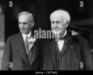 Henry Ford et Thomas Alva Edison, 1927 Banque D'Images