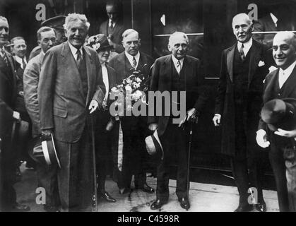 Myron Herrick, William Lyon Mackenzie King et Frank B. Kellogg pour Paris, 1928 Banque D'Images