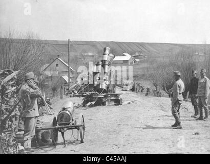 Mortier motorisé austro-hongroise sur le front de l'Est dans la Première Guerre mondiale, 1915 Banque D'Images