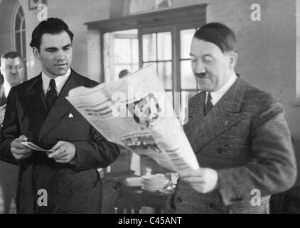 Max Schmeling avec Adolf Hitler, 1936 Banque D'Images