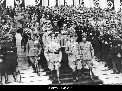 Adolf Hitler sur le congrès du parti nazi à Nuremberg, 1936 Banque D'Images