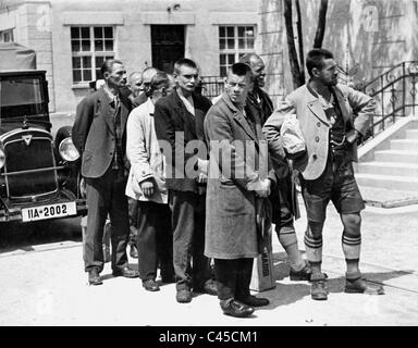 Prisonniers politiques dans le camp de concentration de Dachau, 1933 Banque D'Images