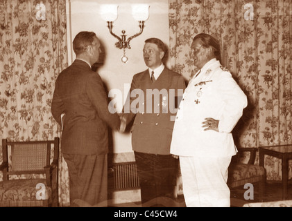 Ribbentrop, Hitler, Goering après la signature du pacte de non-agression- Banque D'Images