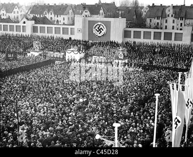 Hitler parle à Wilhelmshaven Banque D'Images