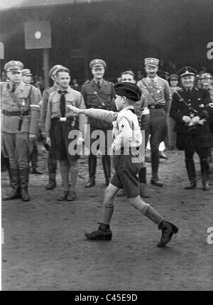 "Pimpf" de la jeunesse allemande dans la région de Danzig, 1934 Banque D'Images