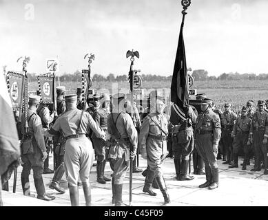 Adolf Hitler à la Consécration du drapeau lors de la Congrès de Nuremberg, 1938 Banque D'Images