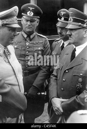 Goering, Keitel, Himmler et Hitler sur l'anniversaire de Hitler Banque D'Images