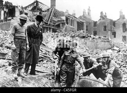 Bataille d'Angleterre durant la Seconde Guerre mondiale : bombardement de Coventry (1940) Banque D'Images