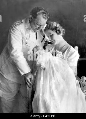 Hermann Goering Emmy et au baptême de leur fille Edda le 4 novembre 1938 Banque D'Images