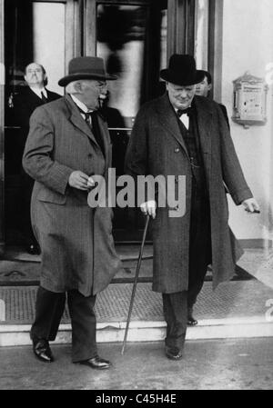 Lloyd George et Winston Churchill, 1940 Banque D'Images