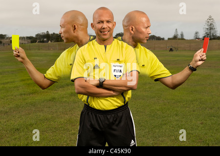 Jerome Damon, arbitre FIFA 2010, Le Cap, avril 2010. Banque D'Images