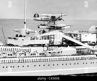 Seaplane à bord du cuirassé "Gneisenau" Banque D'Images