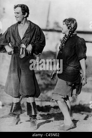 Douglas Fairbanks et Mary Pickford dans 'Le Pirate Noir ', 1926 Banque D'Images