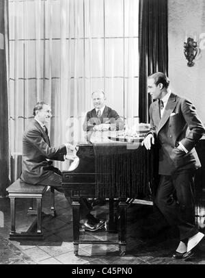 Rudolph Friml, Mischa Elman et Rudolph Valentino, 1923 Banque D'Images