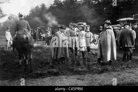 Franz Ferdinand, Alfred Von Tirpitz et Wilhelm II lors d'une chasse, 1914 Banque D'Images