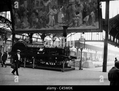 Une locomotive dans la Gare de l'Est, 1933 Banque D'Images