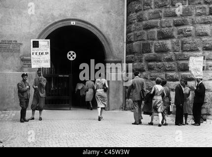 La promotion de l'étudiant une conférence par Gottfried Feder, 1930 Banque D'Images