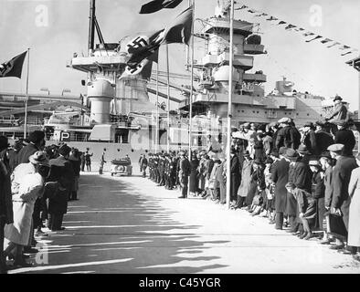 Le cuirassé 'Scharnhorst' à Wilhelmshaven, 1939 Banque D'Images