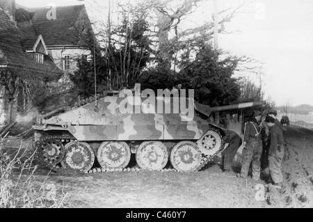 Tank Hunter 'Hetzer 'en Prusse orientale, 1945 Banque D'Images