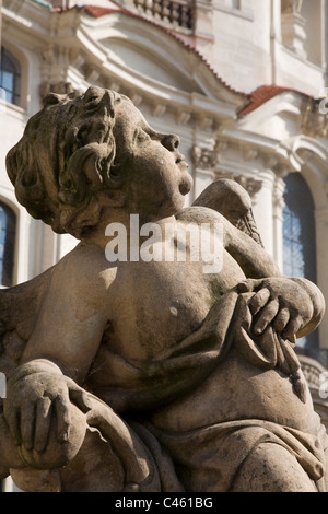 Angel à partir de Prague - Trinity baroque - colonne à Lesser Town Square, 1713, par Giovanni Batista Alliprandi Banque D'Images