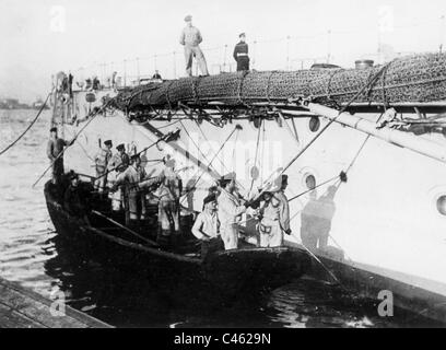 La flotte de haute mer allemande dans la Première Guerre mondiale dans le port Banque D'Images