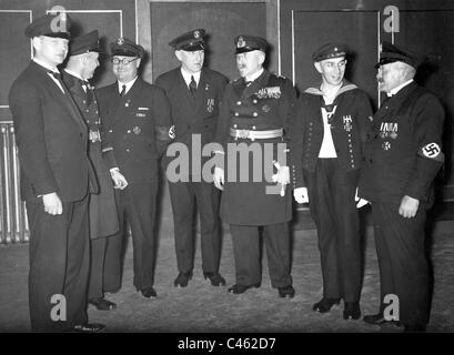 Les anciens combattants de la marine allemande sur le Skagerrak Jour, 1935 Banque D'Images