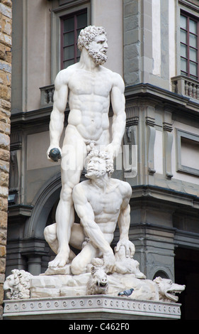 Florence - Hercules et statue de Baccio Bandinelli Caco Banque D'Images