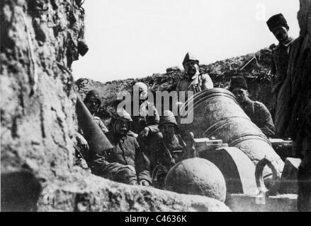 Les troupes turques de mortier à la bataille de Kut el Amara, 1916 Banque D'Images