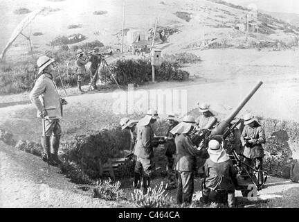 Canon anti-aérien allemand en Macédoine, 1917 Banque D'Images
