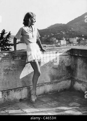 Lilian Harvey à la mer Méditerranée, 1938 Banque D'Images