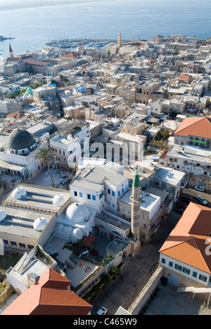 Photographie aérienne de la vieille ville d'Acre dans la Galilée occidentale Banque D'Images