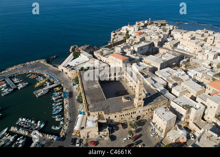 Photographie aérienne de la vieille ville d'Acre dans la Galilée occidentale Banque D'Images