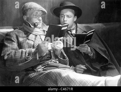 Hans Albers et Heinz Ruehmann dans 'l'homme qui était Sherlock Holmes', 1937 Banque D'Images