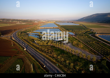 Photographie aérienne du champs de l'agriculture de la vallée de Harod Banque D'Images