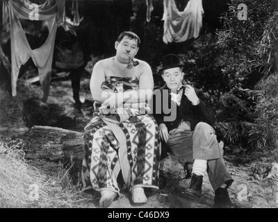 Oliver Hardy et Stan Laurel dans 'Way out West', 1937 Banque D'Images