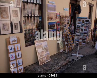 Une boutique de souvenirs dans le palais de l'Alhambra et les jardins, Granada, Espagne. Banque D'Images