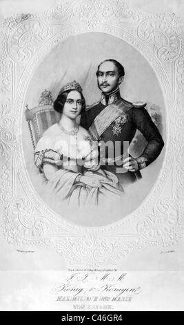 Maximilian II. Joseph, Maximilian II. Joseph mit Ehefrau Banque D'Images