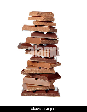 Gros plan d'une pile de chocolat Banque D'Images