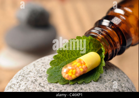 Pilules médicales homéopathiques Banque D'Images