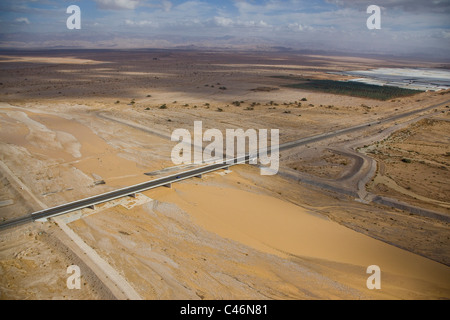 Photographie aérienne du Paran wadi après une inondation Banque D'Images