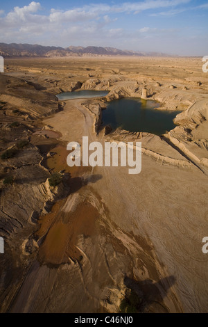 Photographie aérienne de la vallée de Timna au winter Banque D'Images